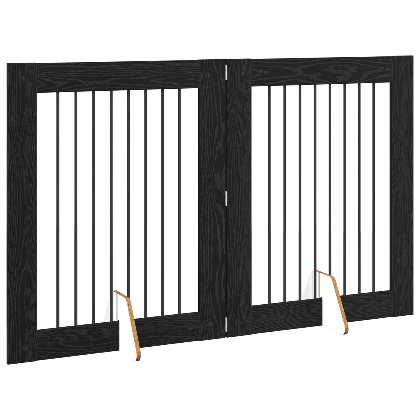 Dog Gate with Stands 2 pcs Black Oak 80 x 100 cm