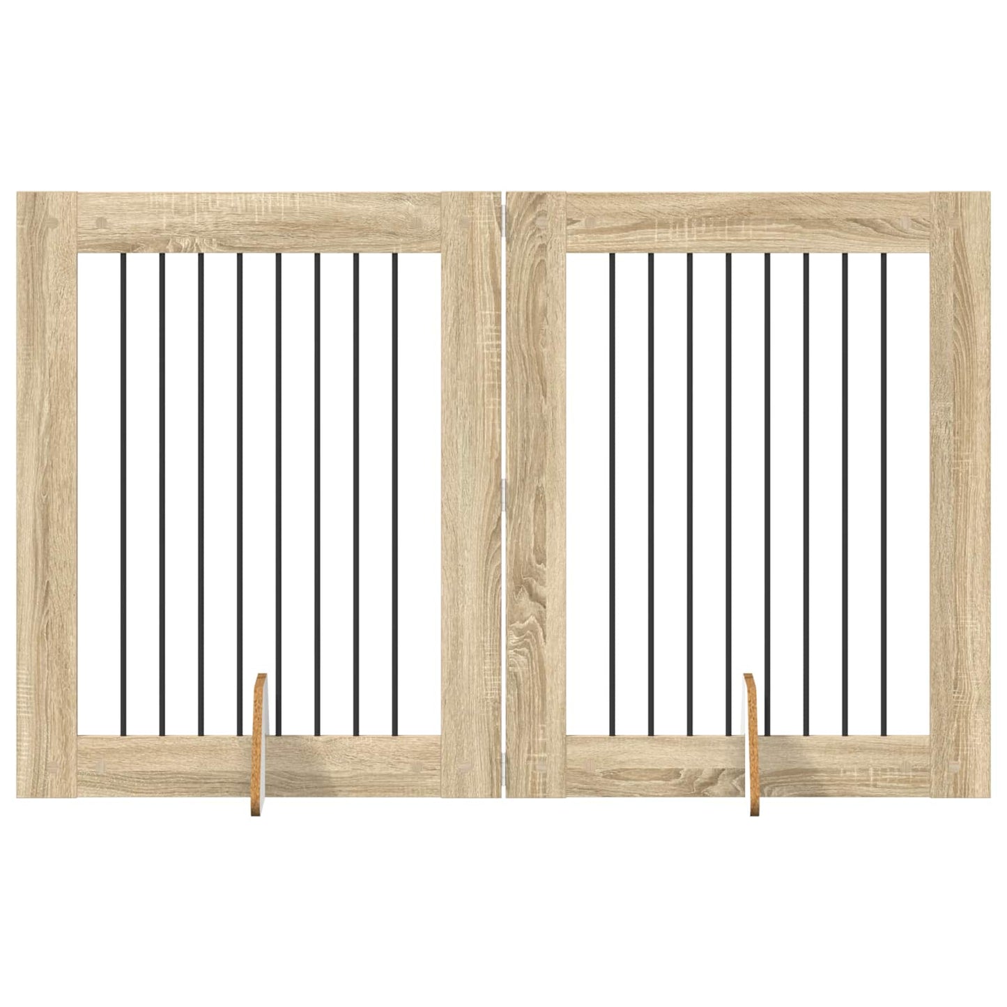 Foldable Dog Gate with Stands 2 pcs Sonoma Oak 160.5 cm