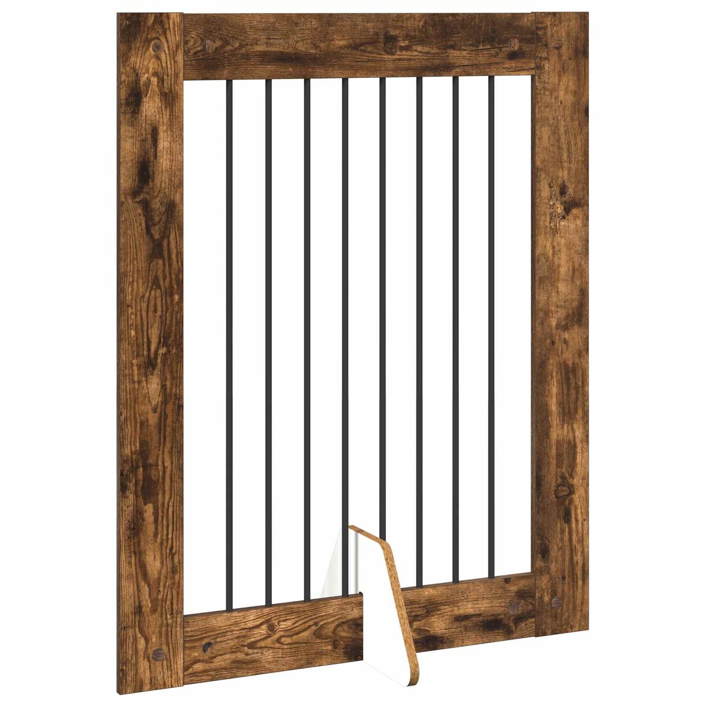 Foldable Dog Gate with Stands 2 pcs Smoked Oak 160.5 cm