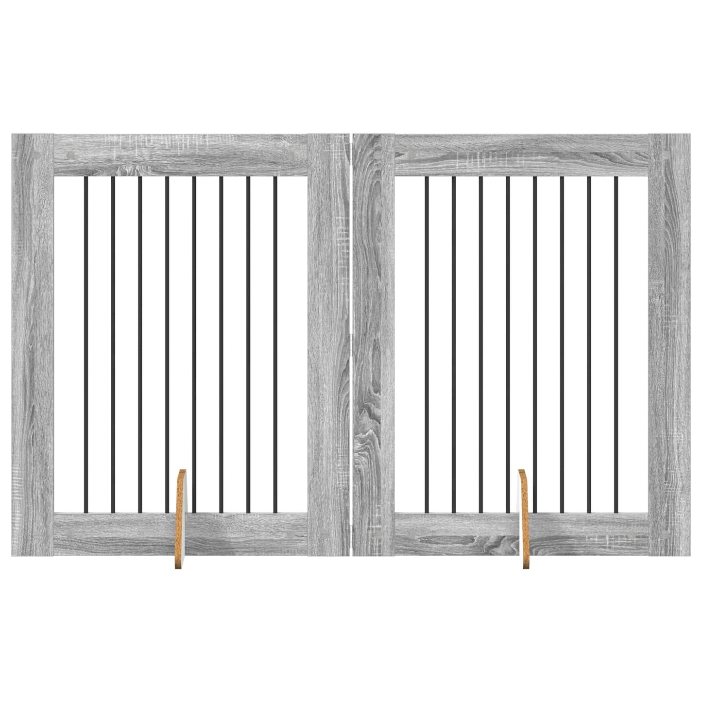 Dog Gate with Stands 2 pcs Grey Sonoma 80 x 100 cm