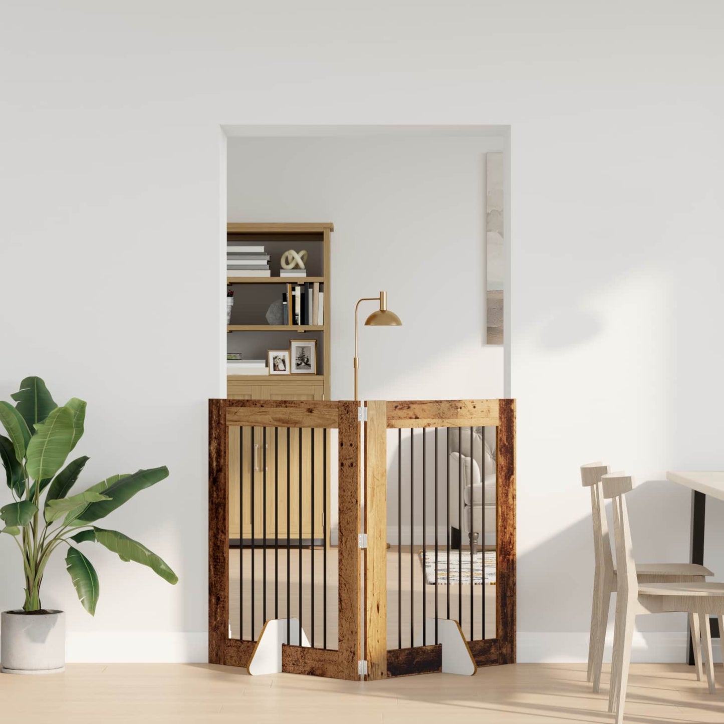 Dog Gate with Stands 2 pcs Old Wood 80 x 100 cm Engineered Wood