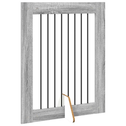 Foldable Dog Gate with Stands 4 pcs Grey Sonoma 321 cm