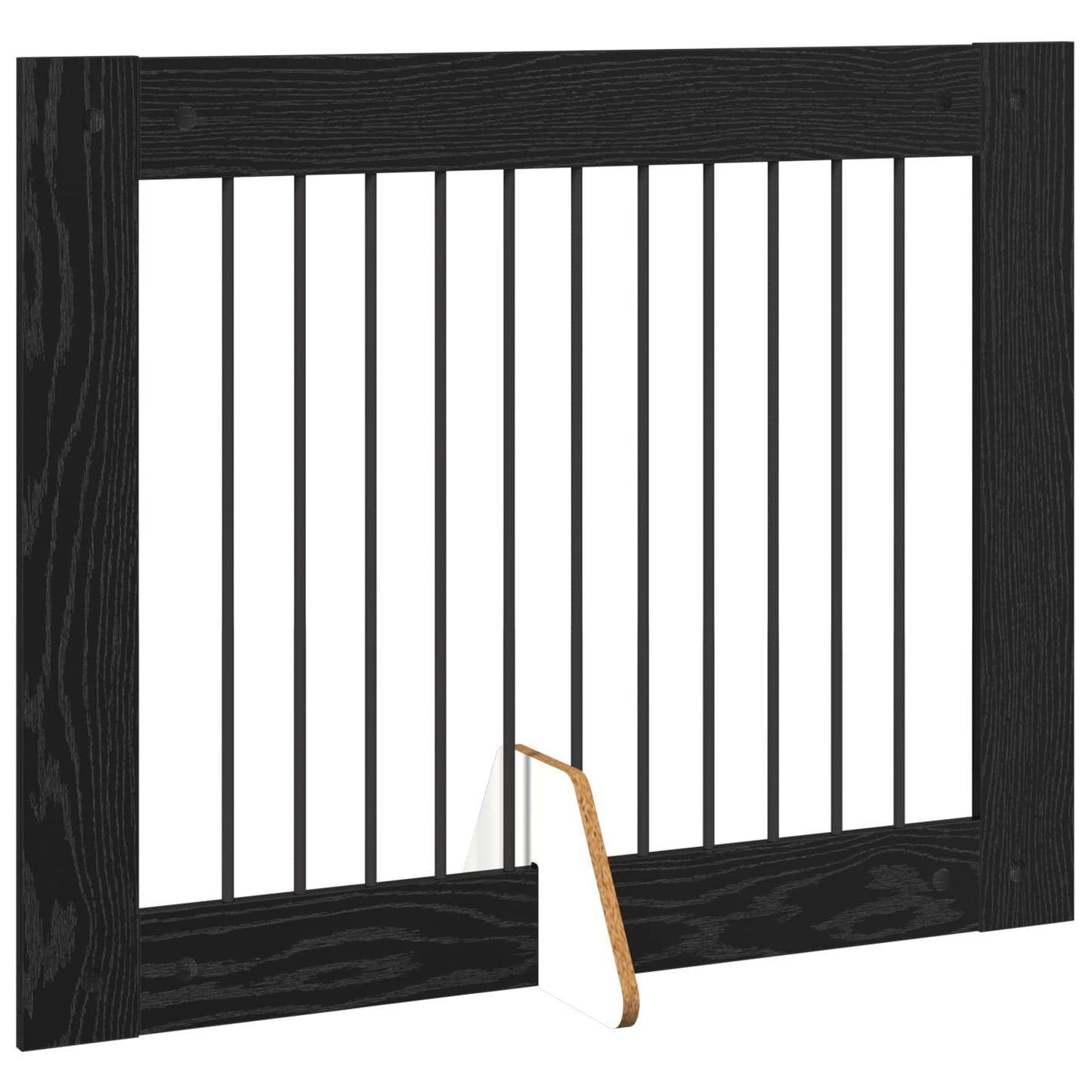 Foldable Dog Gate with Stands 2 pcs Black Oak 200.5 cm