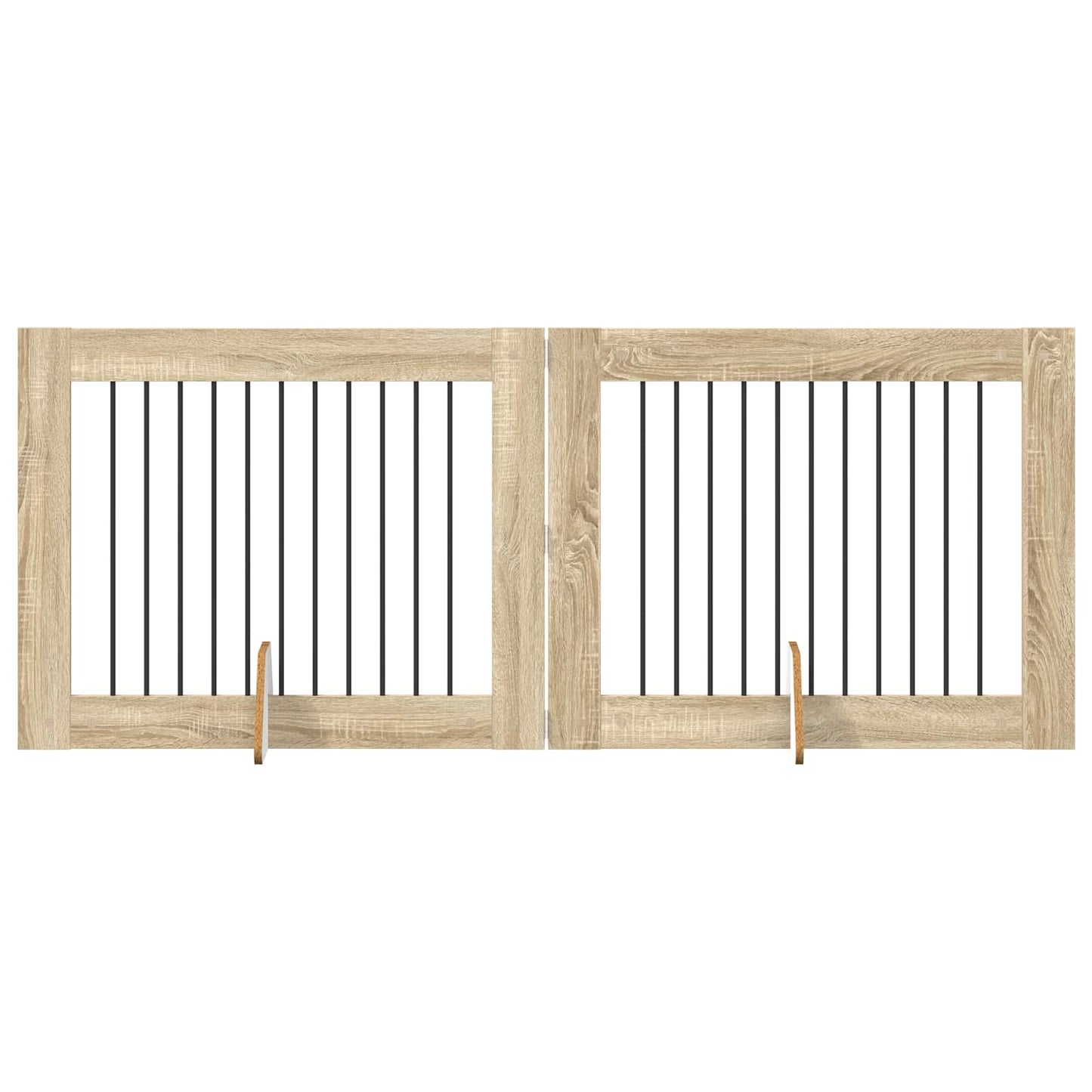 Foldable Dog Gate with Stands 2 pcs Sonoma Oak 200.5 cm