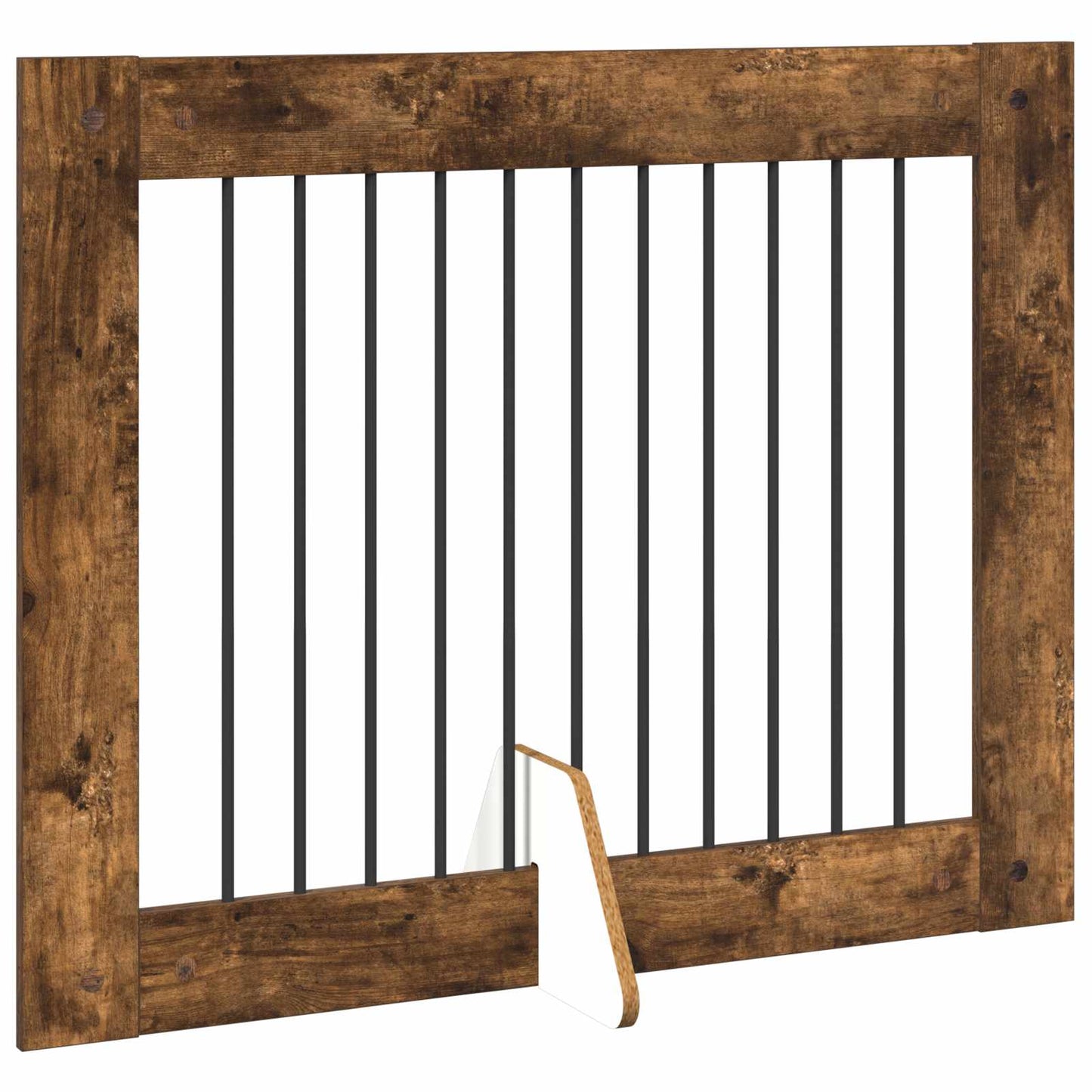 Foldable Dog Gate with Stands 2 pcs Smoked Oak 200.5 cm