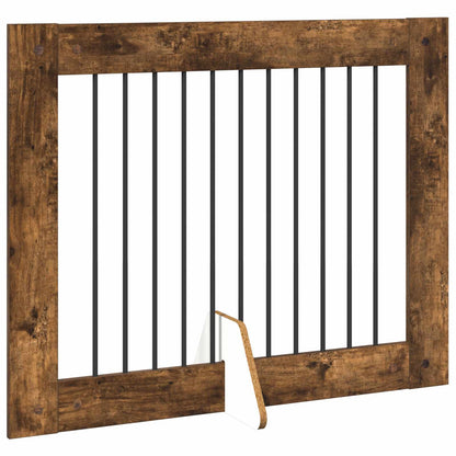 Foldable Dog Gate with Stands 2 pcs Smoked Oak 200.5 cm