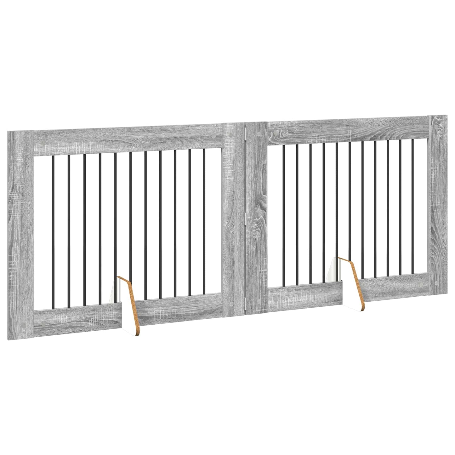 Dog Gate with Stands 2 pcs Grey Sonoma 100 x 80 cm