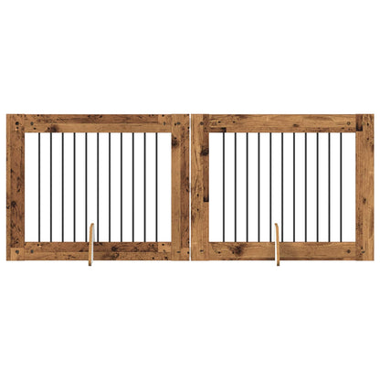 Dog Gate with Stands 2 pcs Old Wood 100 x 80 cm Engineered Wood