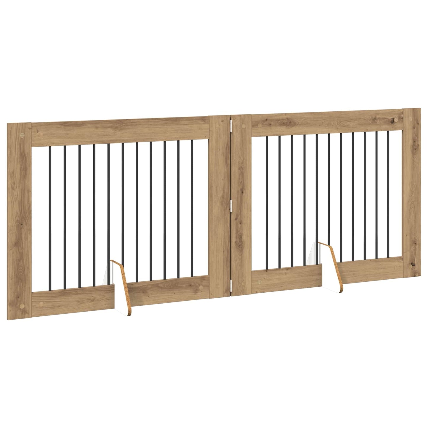 Foldable Dog Gate with Stands 2 pcs Artisan Oak 200.5 cm