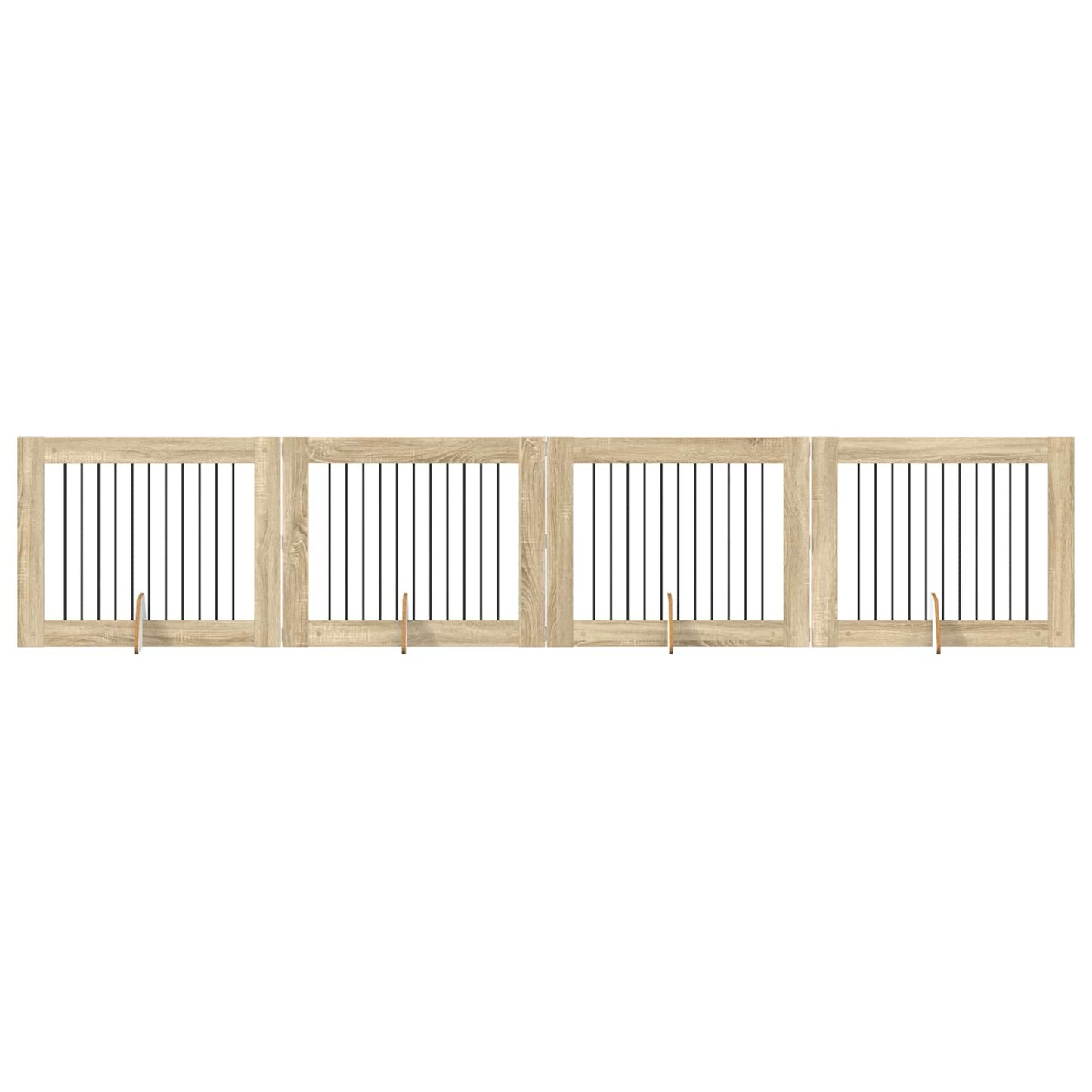 Foldable Dog Gate with Stands 4 pcs Sonoma Oak 401 cm