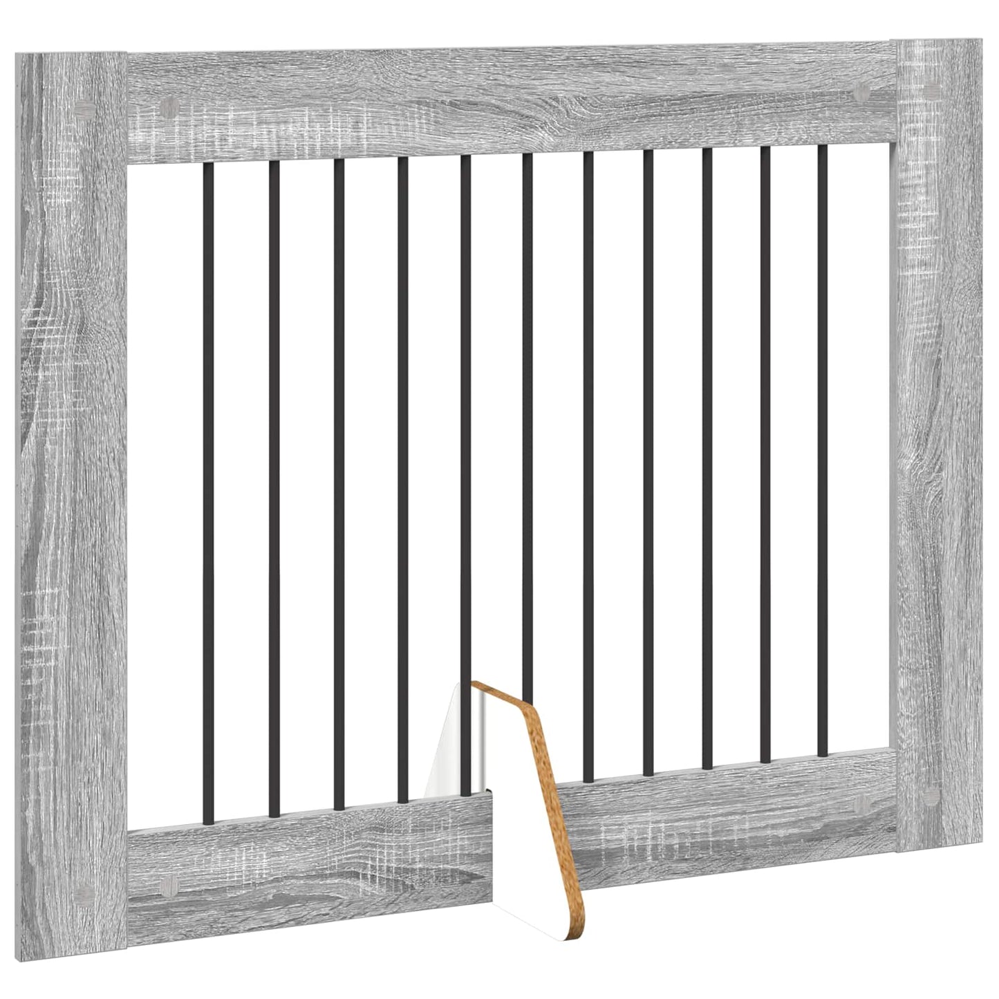 Foldable Dog Gate with Stands 4 pcs Grey Sonoma 401 cm