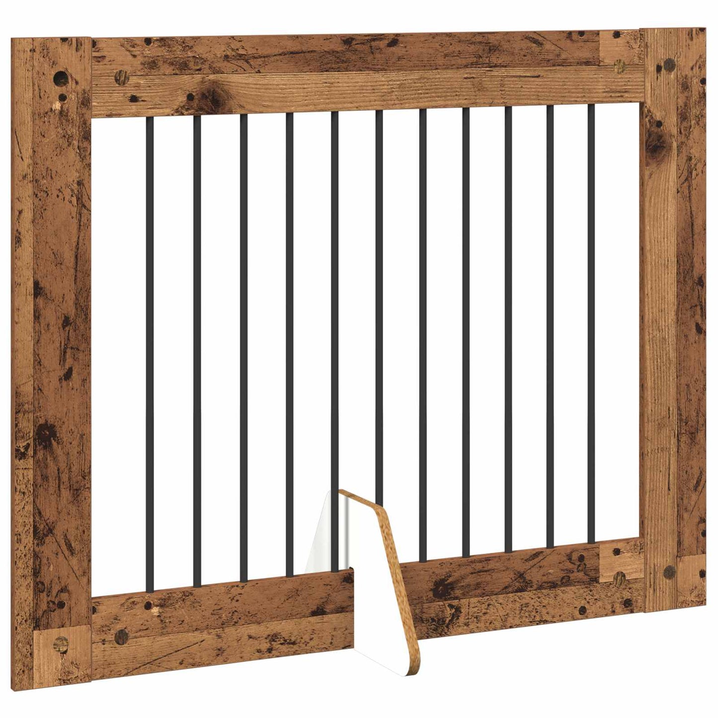 Dog Gate with Stands 4 pcs Old Wood 100 x 80 cm Engineered Wood