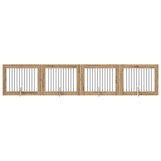 Foldable Dog Gate with Stands 4 pcs Artisan Oak 401 cm
