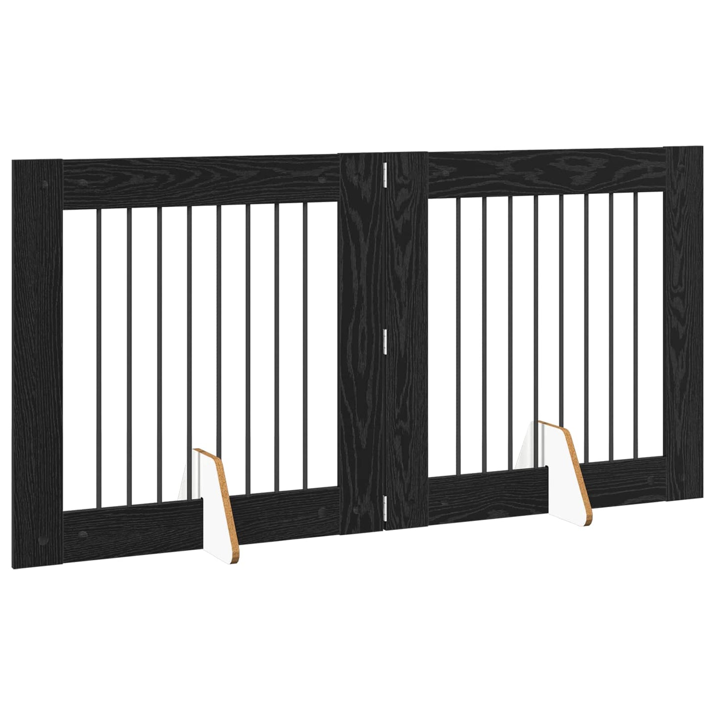 Dog Gate with Stands 2 pcs Black Oak 80 x 80 cm Engineered Wood