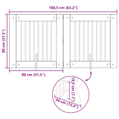Foldable Dog Gate with Stands 2 pcs Black Oak 160.5 cm
