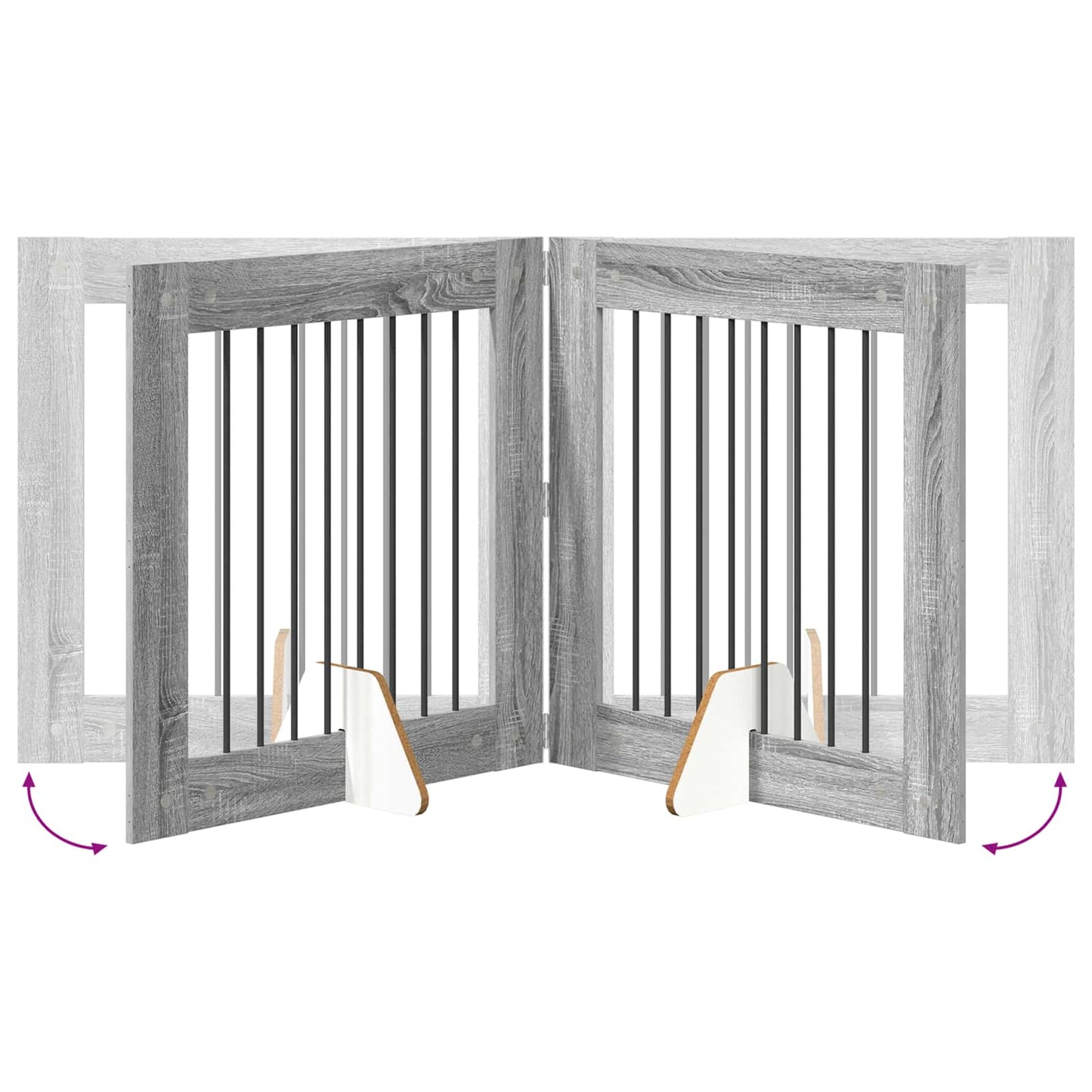 Dog Gate with Stands 2 pcs Grey Sonoma 80 x 80 cm