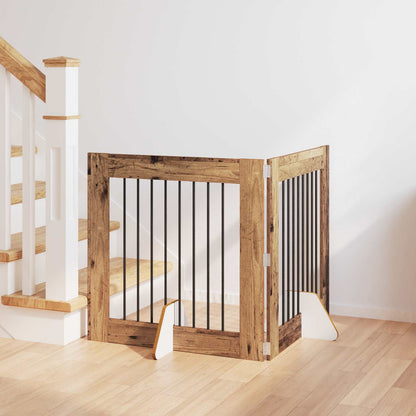 Dog Gate with Stands 2 pcs Old Wood 80 x 80 cm Engineered Wood