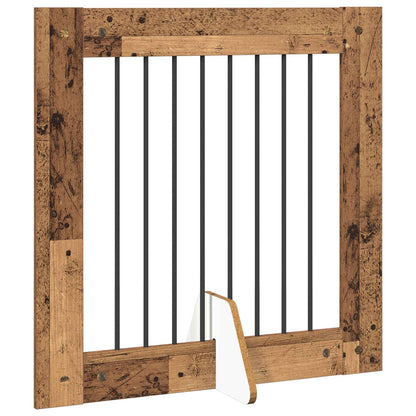 Foldable Dog Gate with Stands 2 pcs Old Wood 160.5 cm