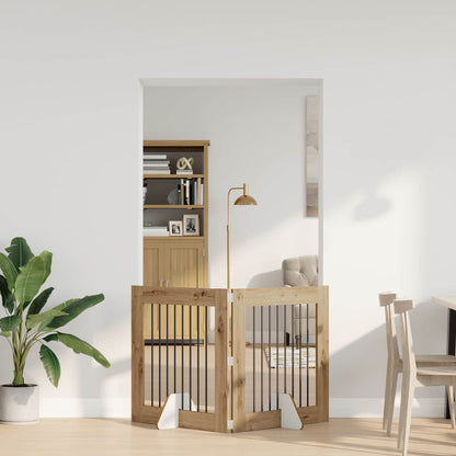 Foldable Dog Gate with Stands 2 pcs Artisan Oak 160.5 cm