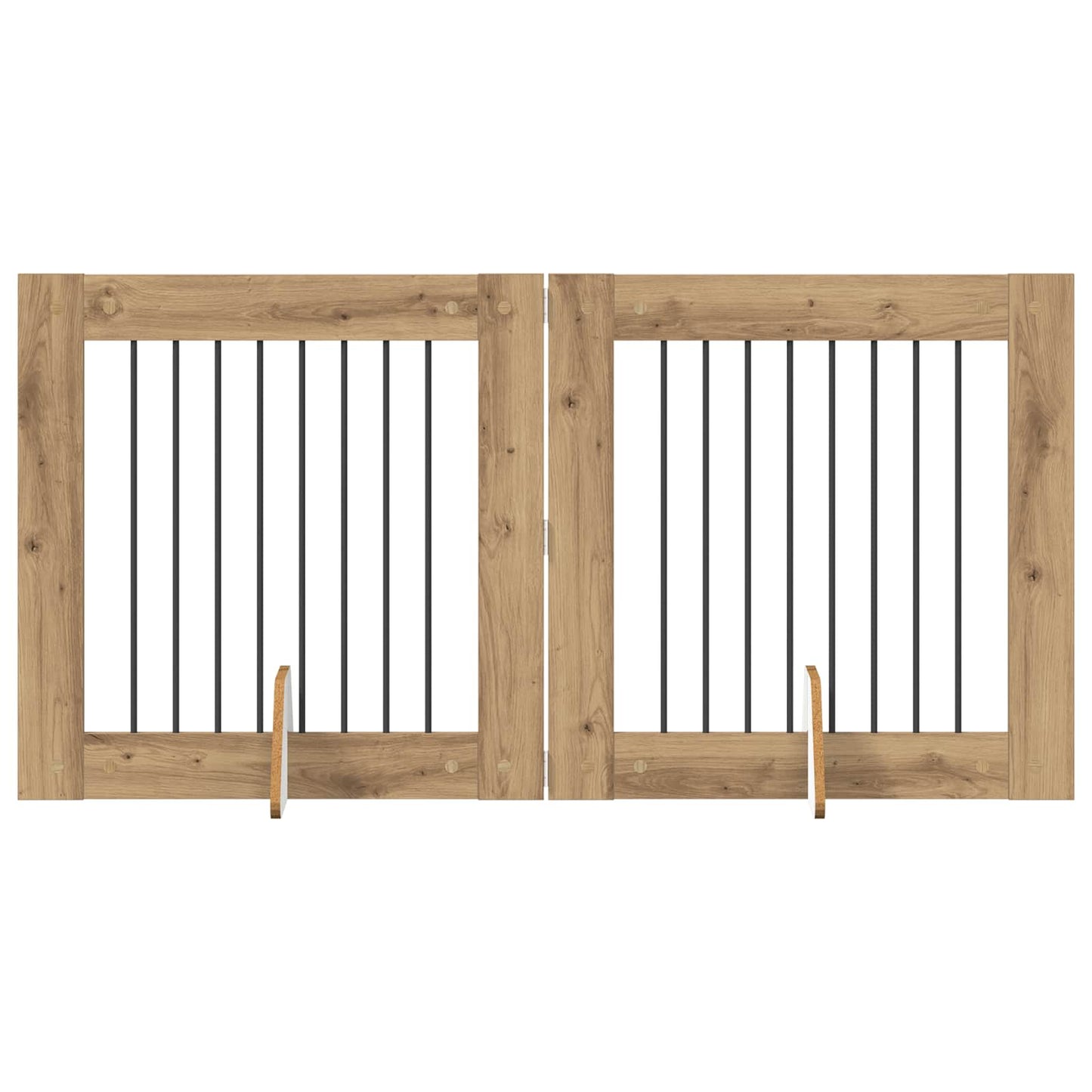 Foldable Dog Gate with Stands 2 pcs Artisan Oak 160.5 cm