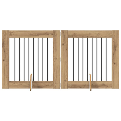 Foldable Dog Gate with Stands 2 pcs Artisan Oak 160.5 cm