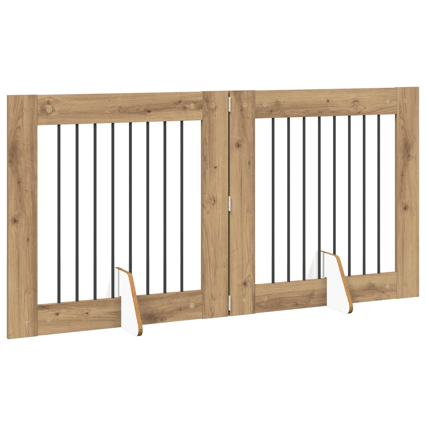 Foldable Dog Gate with Stands 2 pcs Artisan Oak 160.5 cm