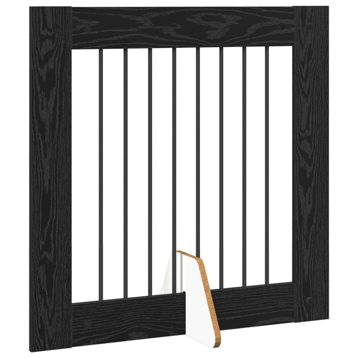 Foldable Dog Gate with Stands 4 pcs Black Oak 321 cm