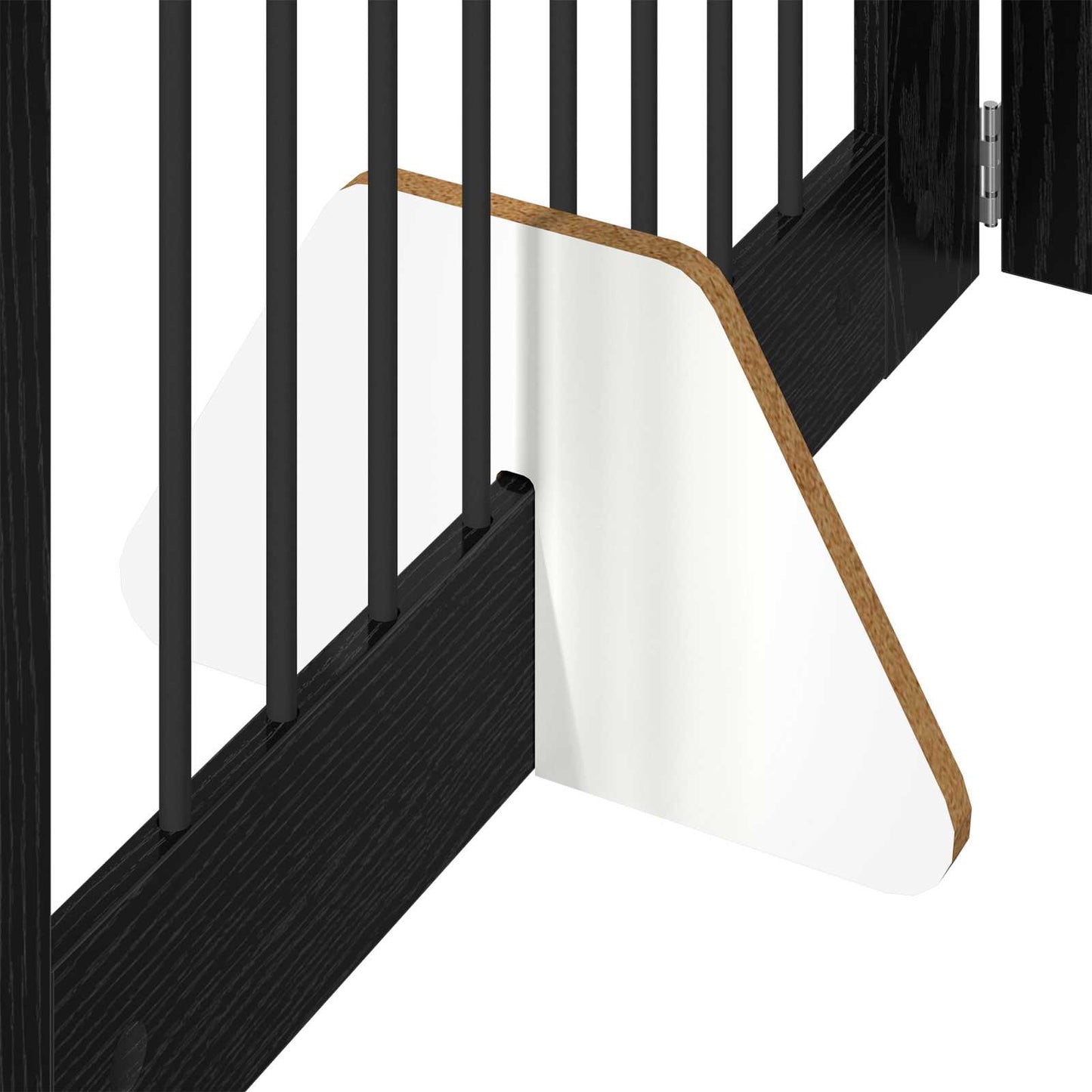 Foldable Dog Gate with Stands 6 pcs Black Oak 482 cm