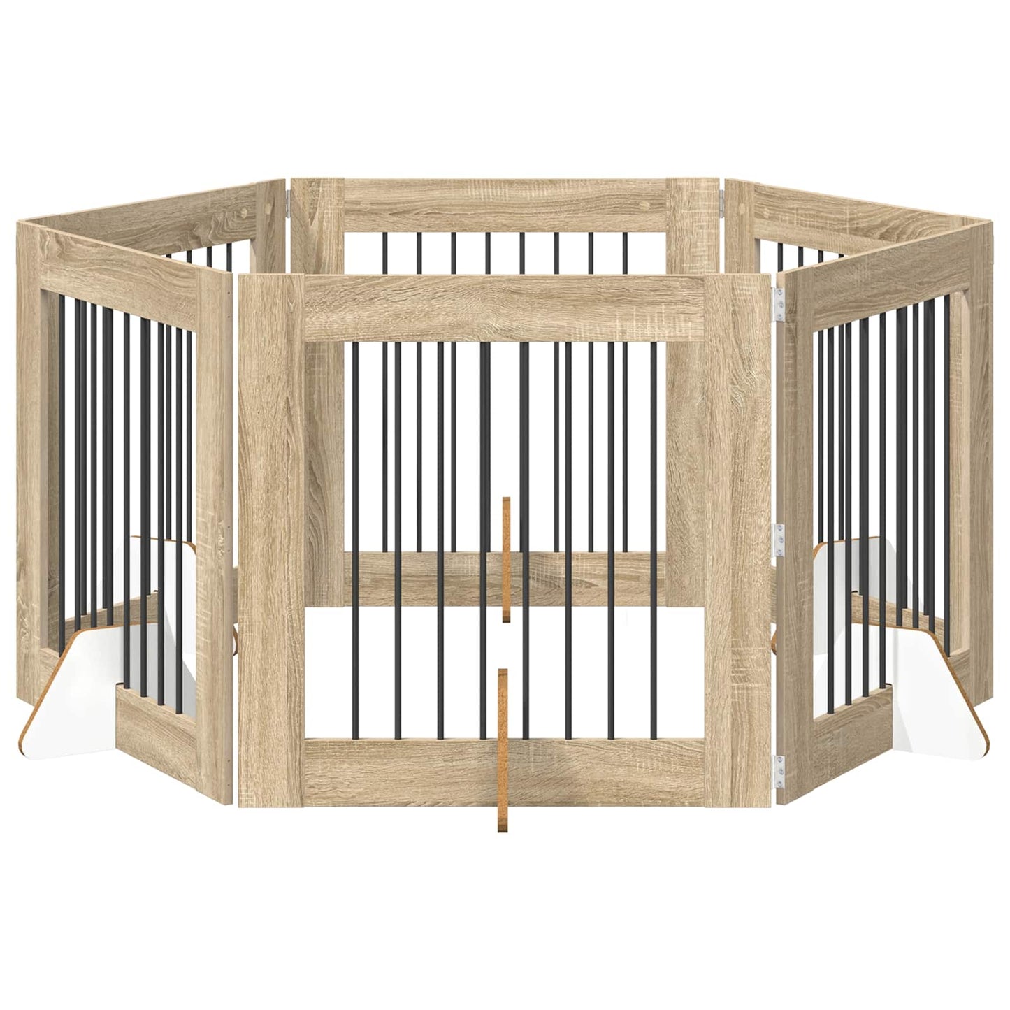 Foldable Dog Gate with Stands 6 pcs Sonoma Oak 482 cm