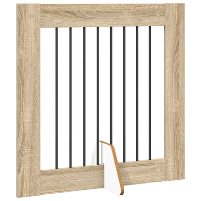 Foldable Dog Gate with Stands 6 pcs Sonoma Oak 482 cm