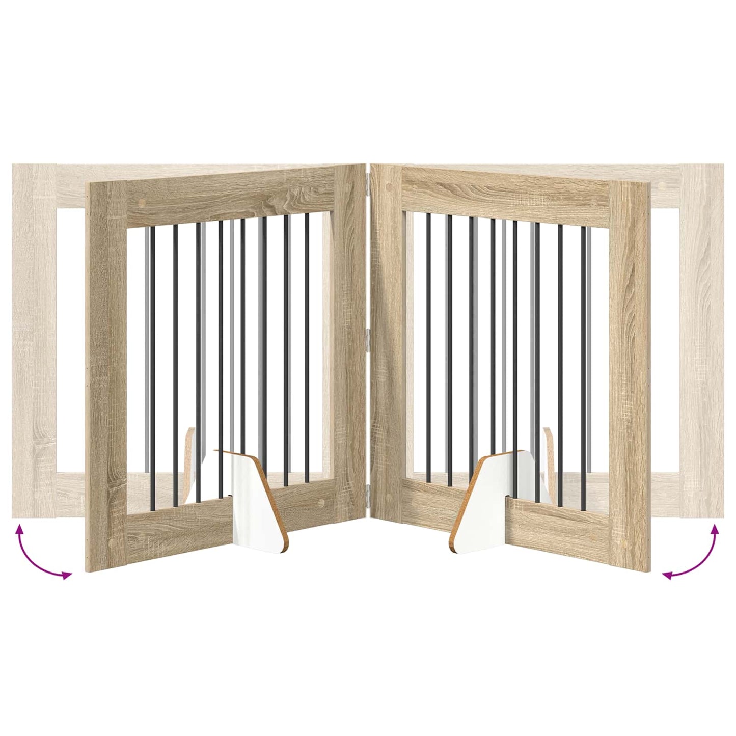 Foldable Dog Gate with Stands 6 pcs Sonoma Oak 482 cm