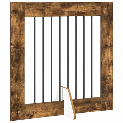 Foldable Dog Gate with Stands 6 pcs Smoked Oak 482 cm