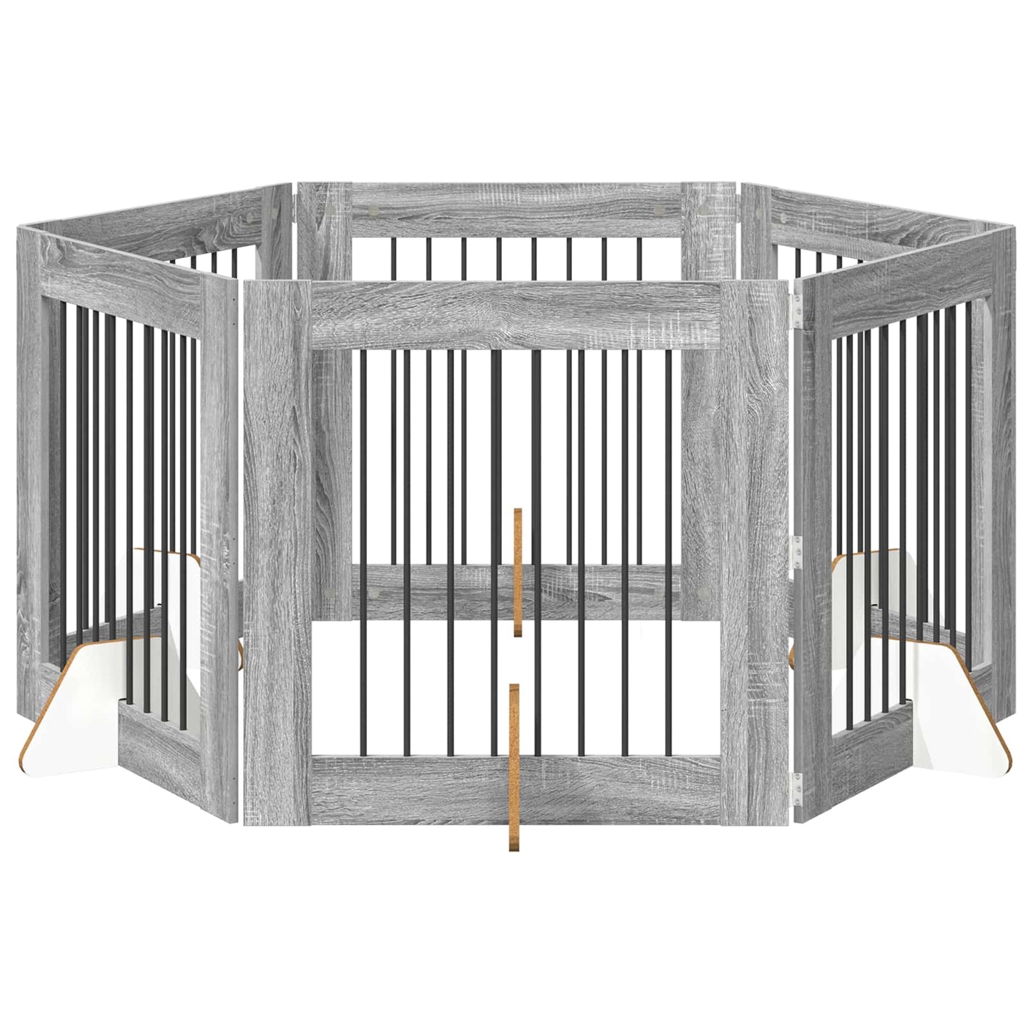Foldable Dog Gate with Stands 6 pcs Grey Sonoma 482 cm