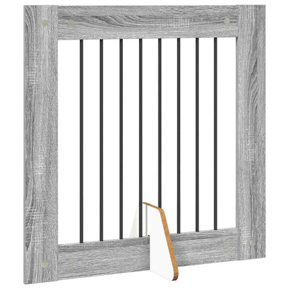 Foldable Dog Gate with Stands 6 pcs Grey Sonoma 482 cm