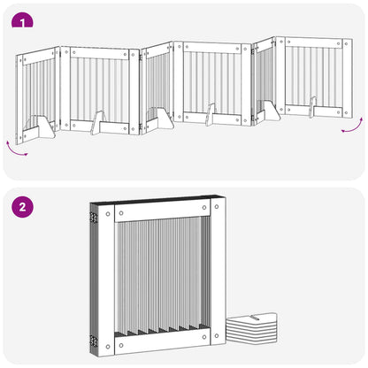 Dog Gate with Stands 6 pcs Grey Sonoma 80 x 80 cm