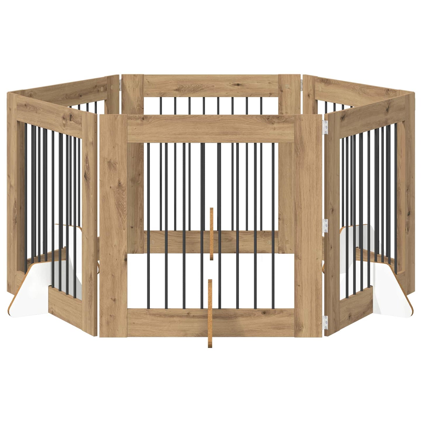 Foldable Dog Gate with Stands 6 pcs Artisan Oak 482 cm