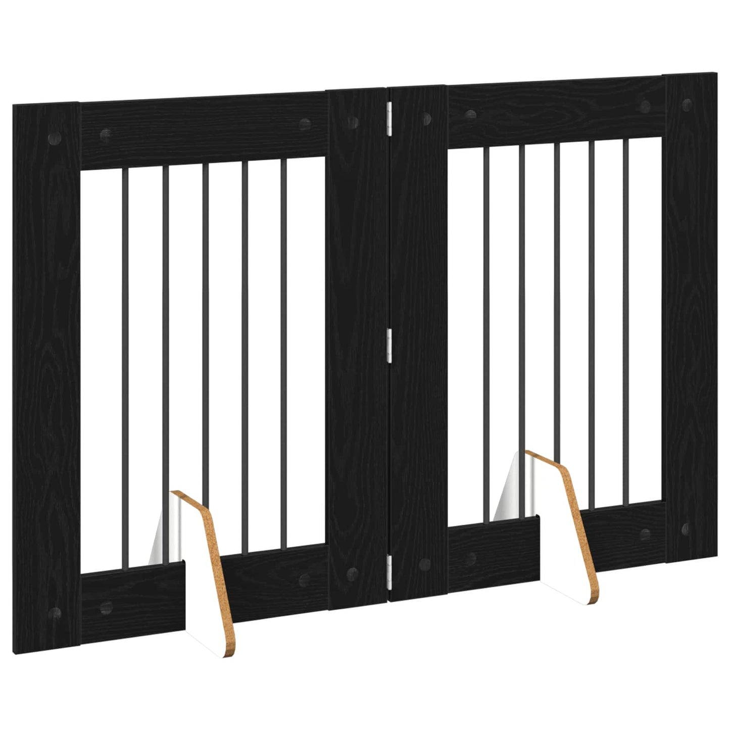 Dog Gate with Stands 2 pcs Black Oak 60 x 80 cm Engineered Wood