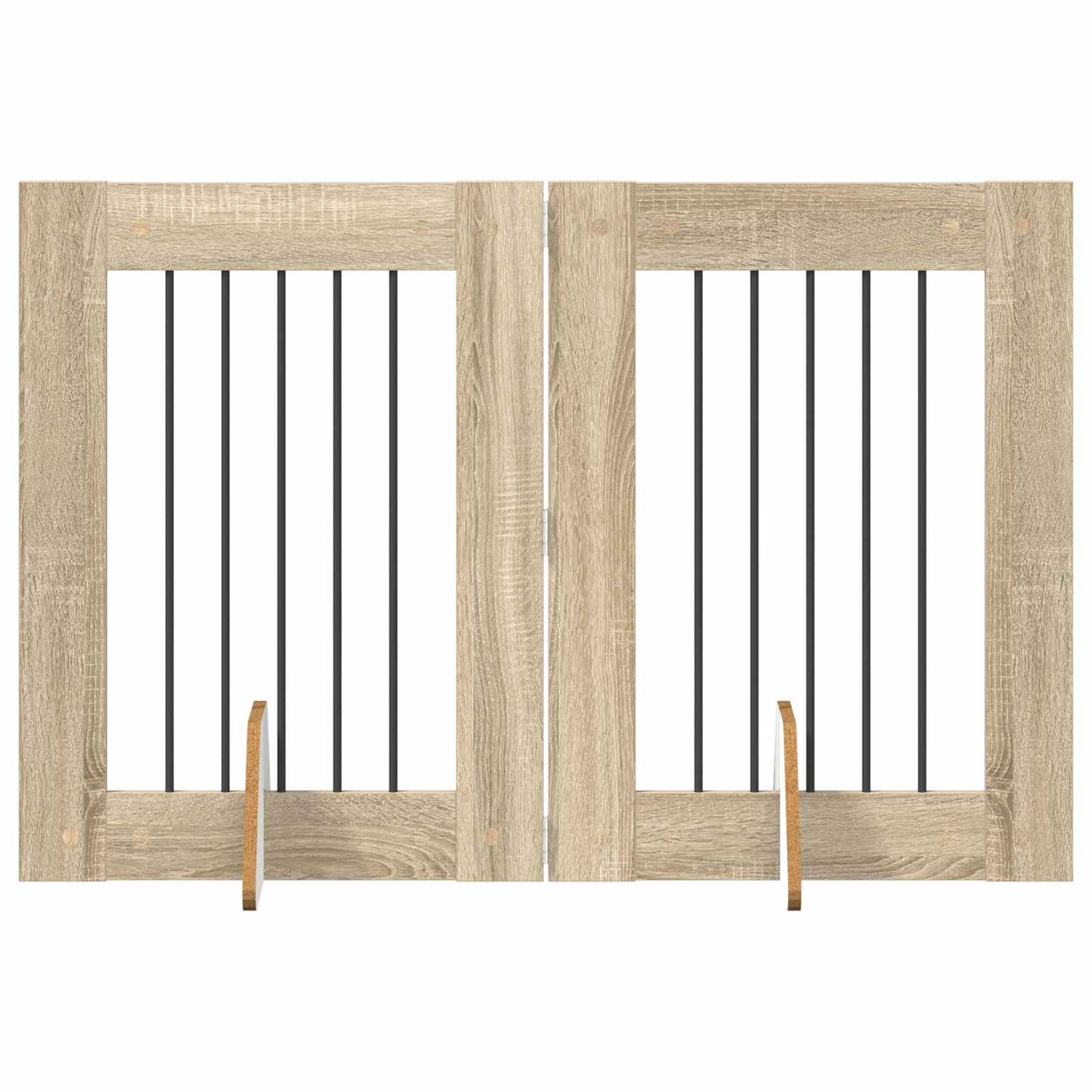 Foldable Dog Gate with Stands 2 pcs Sonoma Oak 120.5 cm