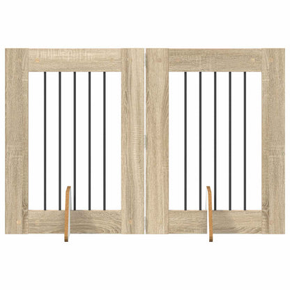 Foldable Dog Gate with Stands 2 pcs Sonoma Oak 120.5 cm