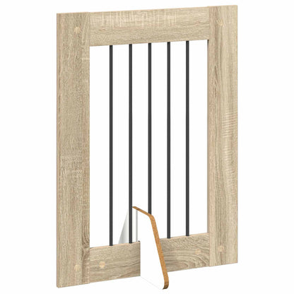 Foldable Dog Gate with Stands 2 pcs Sonoma Oak 120.5 cm