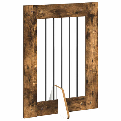 Foldable Dog Gate with Stands 2 pcs Smoked Oak 120.5 cm