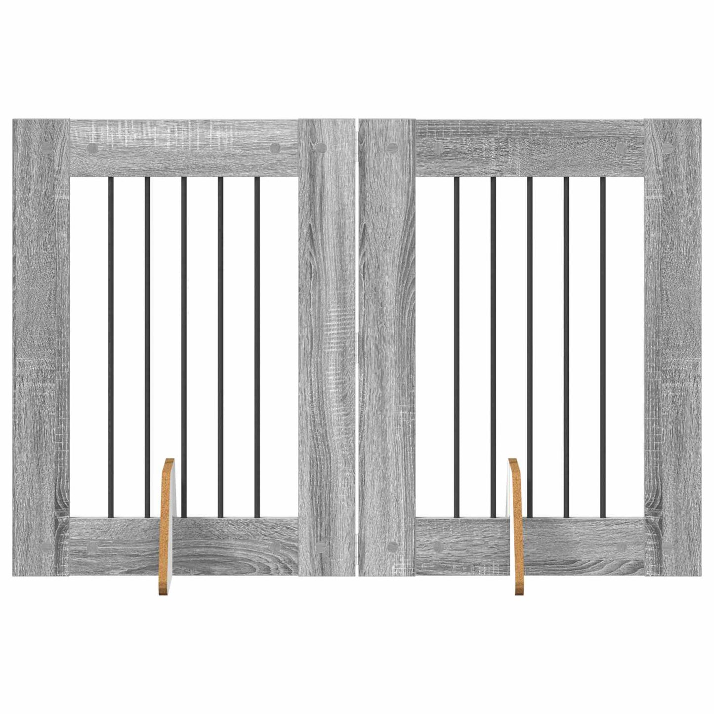 Dog Gate with Stands 2 pcs Grey Sonoma 60 x 80 cm