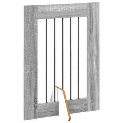 Dog Gate with Stands 2 pcs Grey Sonoma 60 x 80 cm