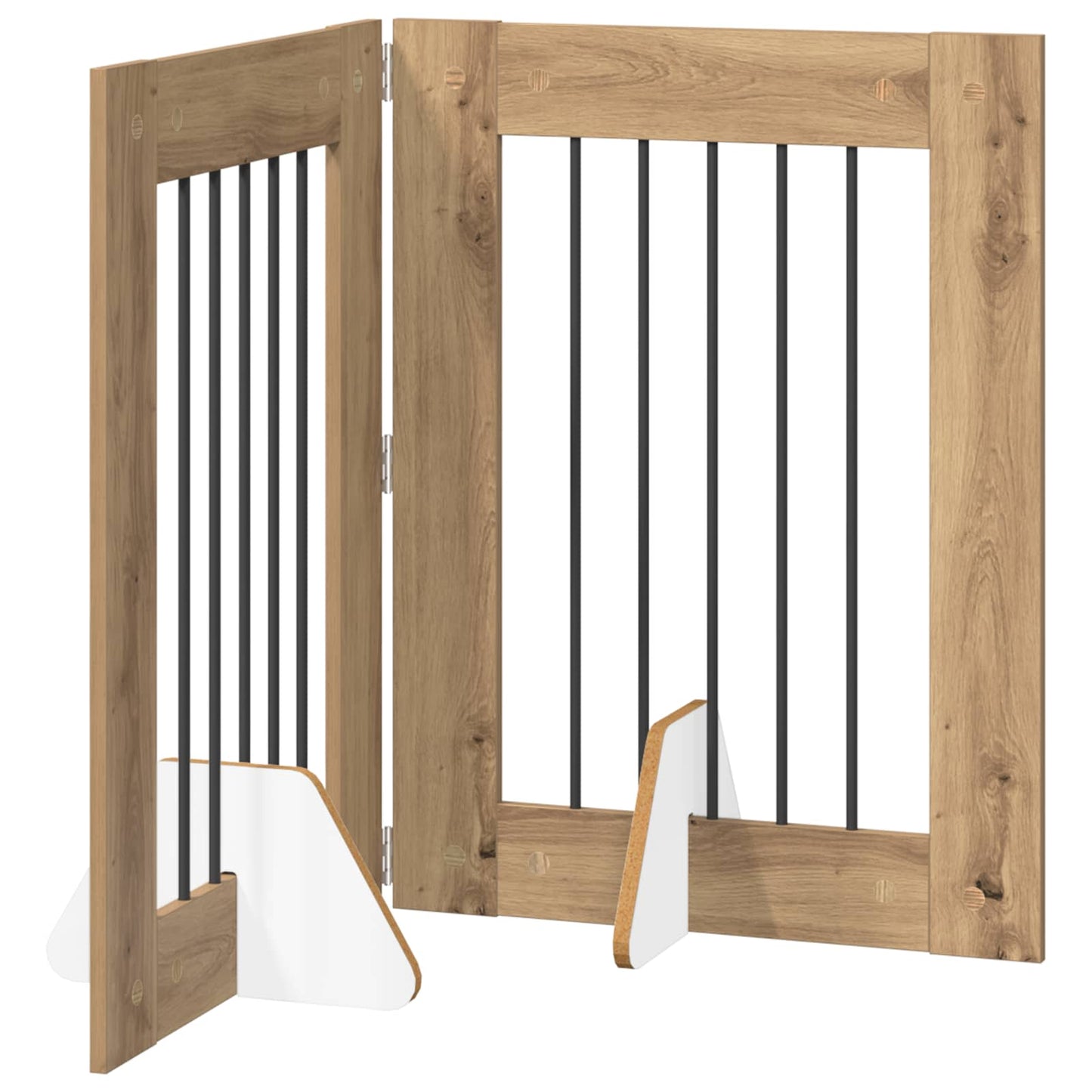 Foldable Dog Gate with Stands 2 pcs Artisan Oak 120.5 cm