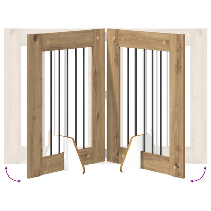 Foldable Dog Gate with Stands 2 pcs Artisan Oak 120.5 cm