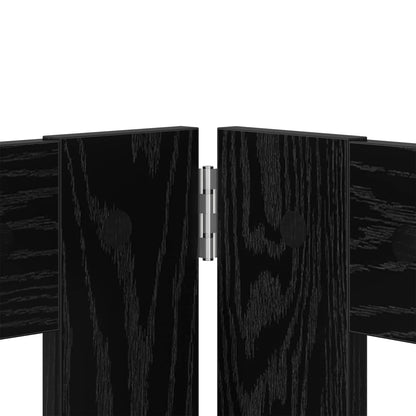 Foldable Dog Gate with Stands 4 pcs Black Oak 241 cm