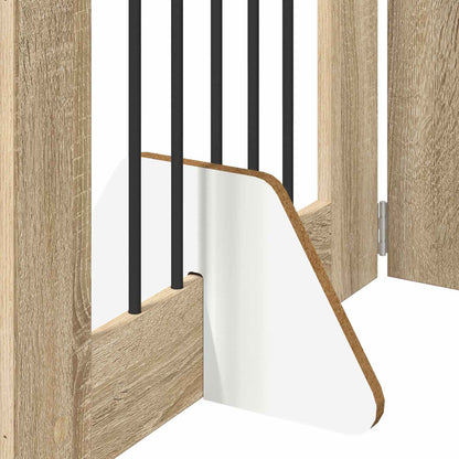 Foldable Dog Gate with Stands 4 pcs Sonoma Oak 241 cm
