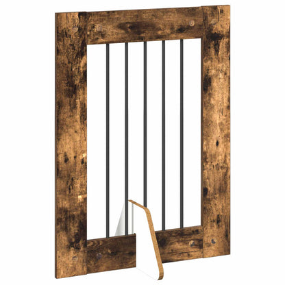 Foldable Dog Gate with Stands 4 pcs Smoked Oak 241 cm