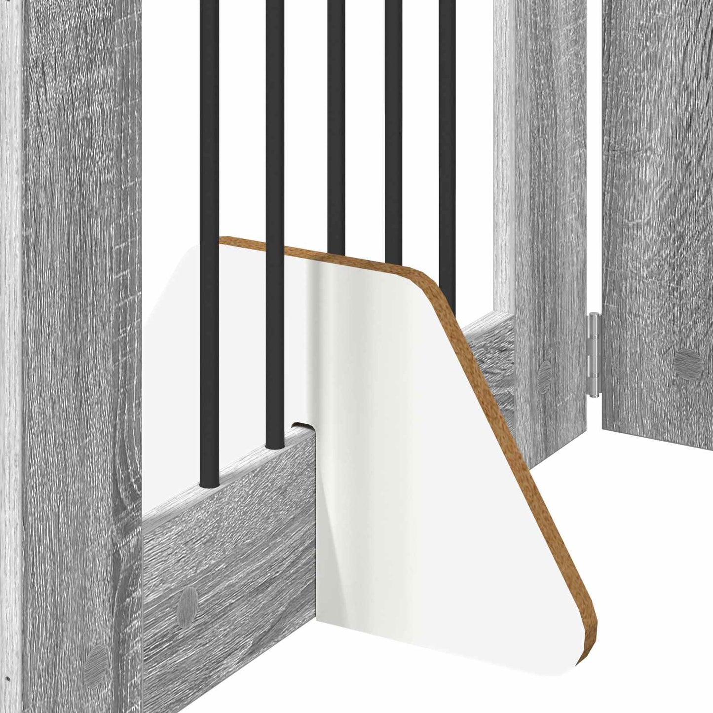 Foldable Dog Gate with Stands 4 pcs Grey Sonoma 241 cm