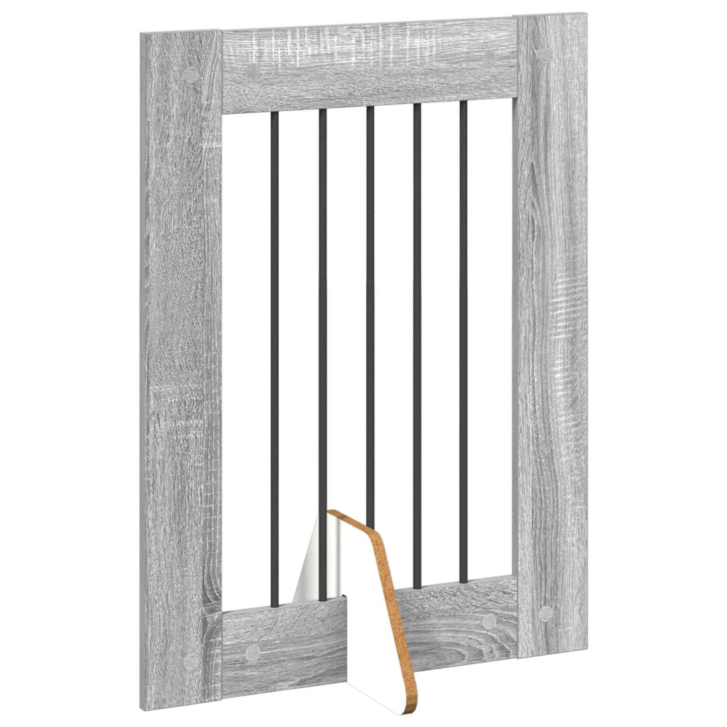 Foldable Dog Gate with Stands 4 pcs Grey Sonoma 241 cm